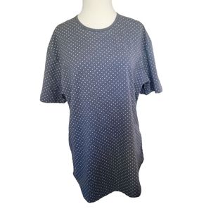 BYLT Drop Cut Short Sleeve Athleisure Workout Shirt Mens Large Gray Polka Dot